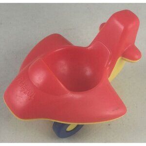 Vintage 1990 Playskool Weebles Wobble Red Yellow Toy Plane Plastic